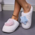 thumbnail image 3 of Cartoon Star Moon Plush Slippers for Women Winter Indoor Bedroom Warm Fuzzy Slippers Woman Soft Flat Heel Non Slip House Slides (Pink,40-41), 3 of 6