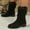 Black, variant on Womens Western Mid Calf Boots, Pull-On Comfortable Chunky Heels Fall Fashion Slouchy Boots Brown US5.5