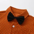 thumbnail image 6 of Godderr 2PCS Toddler Newborn Boys Printed Shirt Gentleman Outfit Long Sleeve Dress Shirt with Bowtie + Suspender Pants 2-Piece Set for 6 Months - 5 Years Baby Performance Gown, 6 of 9