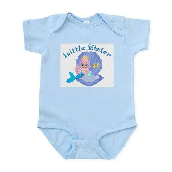 CafePress - Lil Mermaid Little Sister Infant Bodysuit - Baby Light Bodysuit, Size Newborn - 24 Months