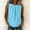 Blue, variant on Women's Pleated Round Neck Tank, Sleeveless Solid Color Blouse with Neckline Gathers, Casual Relaxed Fit Summer & Everyday Wear White S