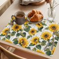 thumbnail image 3 of Summer Sunflower Placemats Set of 12, Retro Floral Wood Grain Non-Slip Place Mats Washable Table Mats for Kitchen Dining Table Decorations Indoor/Outdoor, 3 of 9