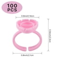 thumbnail image 2 of Anneaux de Colle 100 Pcs Gobelets de Colle Intelligents Support de Colle pour Cils Gobelet d'Éventail pour Extensions de Cils Fournitures, Rose, 2 of 6