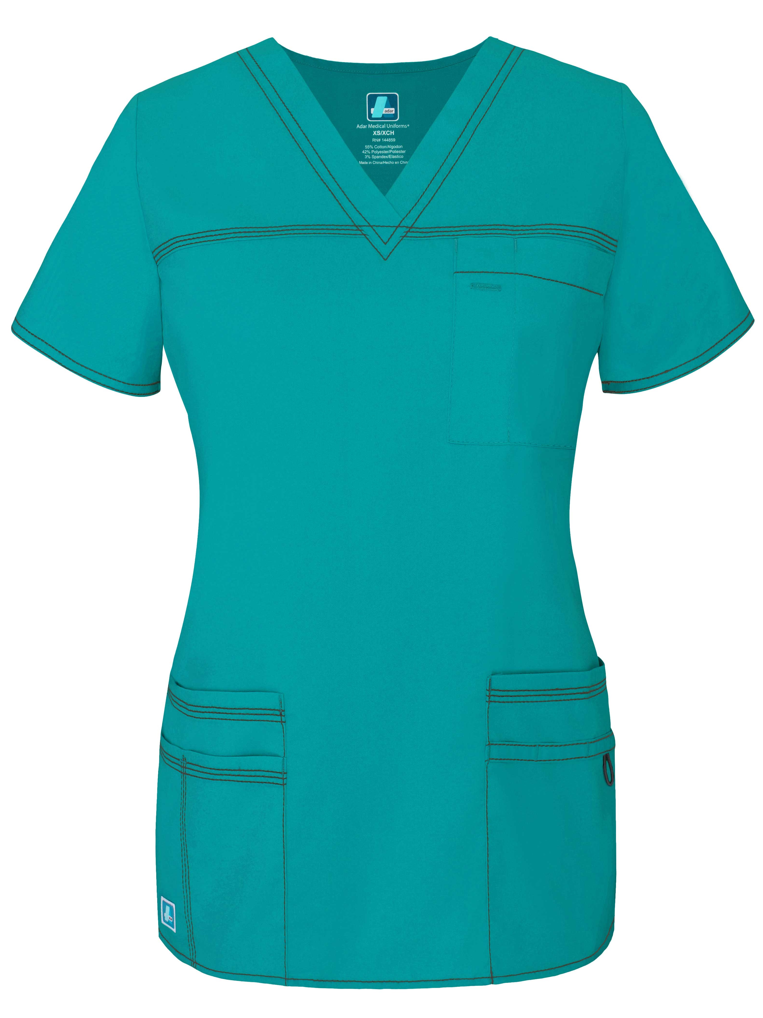 Adar Uniforms PopStretch Junior Fit TaskWear Scrub Top