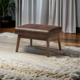 thumbnail image 5 of Bowery Hill Faux Leather Ottoman in Brown and Walnut Brown, 5 of 5