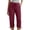 Wine -AD04, variant on Nestiefly Cotton Linen Capri Pants for Women Petite Summer Pedal Capris 2026 Elastic High Waist Wide Leg Crop Trouser with Pockets Navy XL