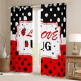 thumbnail image 2 of Feelyou Cartoon Ladybug Animal Blackout Curtains Set of 2 (52x84 Each) for Kids, Black Red Polka Dots Window Curtains, Kawaii Animal Curtains and Drapes, Black Out Curtains Decor, 2 of 6