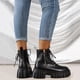 thumbnail image 2 of NECHOLOGY Botas Mujer Adulto Femenino Zapatos Botines para mujer Zapatos de mujer Moda Suela gruesa Medias botas de manga larga Botas de nieve cálidas de felpa para exteriores (Black, 6.5), 2 of 6