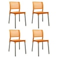 thumbnail image 1 of Ilios Innova | Set de 4 Sillas Galeri Modernas de Polipropileno Naranja con Patas de Aluminio, Sillas Minimalistas Apilables para Comedor, Restaurante, Jardín o Exterior, Resistentes y Ergonómicas, 1 of 9