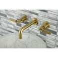 thumbnail image 2 of Kingston Brass KS8127KL Whitaker Double-Handle 3-Hole Wall Mount Bathroom Faucet in Brushed Brass, 2 of 8