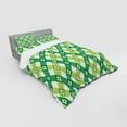 thumbnail image 2 of Ambesonne Floral Bedding Set 4 Pcs, Striped Retro Old Motif, Queen, Lime Green Forest Green, 2 of 2