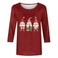 thumbnail image 5 of Craaazy Christmas Gifts For Women Crew Neck 3/4 Sleeve Xmas Shirts Funny Santa Christmas Tree Graphic Pullover Snowman Sweatshirts Womens Tops, 5 of 5