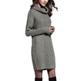 thumbnail image 2 of Fashnice Ladies Sweater Dress Chunky Pullover Mini Dresses Turtleneck Jumper Slouchy Warm Grey S, 2 of 4