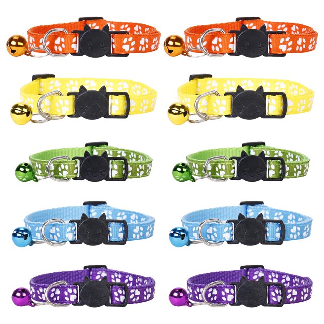 Collar de gato suave, collar de gatito de seguridad ajustable colorido con campana
