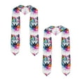 thumbnail image 2 of Daiia Cool Colorful Wolf Pattern Graduation Shawl Stole – Satin Graduation Stole Academic Stole Non-Slip Design-Sharp Corner, 2 of 7