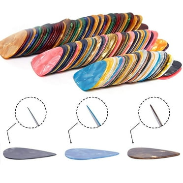 JANYUN Guitar Picks, 150 Pcs Guitar Picks Sampler Value Pack, Includes Thin, Medium & Heavy Gauges 3 Sizes for Bass Electric Ukulele Acoustic Guitars Ukulele