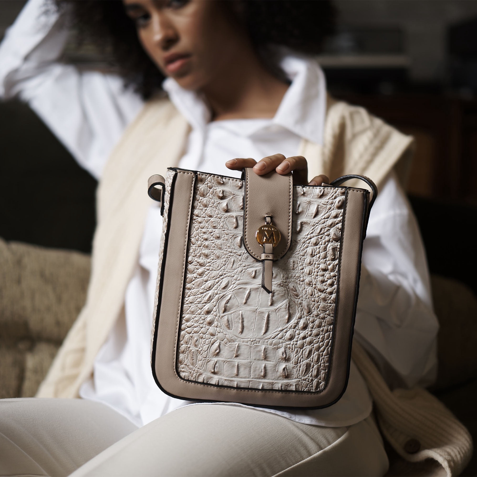 MKF Collection Molly Women Crossbody Bag Vegan Leather Handbag Crossover by Mia K - Black