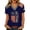 Blue, variant on 4th of July Shirts Women 250th Anniversary V Neck Red White Blue Tops Patriotic Short Sleeve American Flag T Shirts Blue M