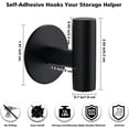 thumbnail image 5 of 2 Pcs Bathroom Towel Hook SUS 304 Stainless Steel Adhesive Matte Black, 5 of 9
