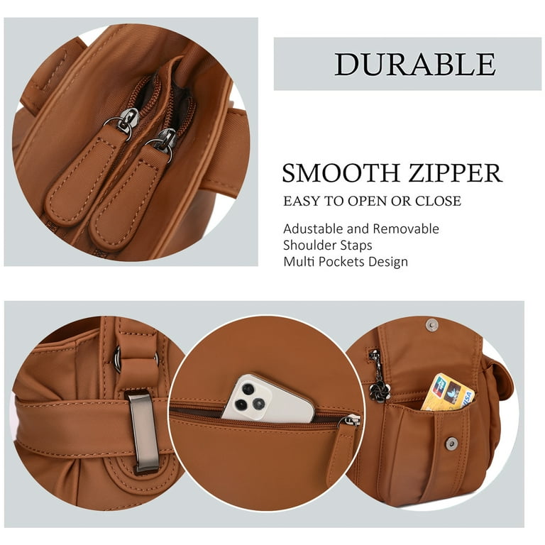 KL928 Women's Leather Shoulder Handbag with Adjustable Straps and
