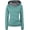 Peacock Blue, variant on Women's Casual Pullover Funnel Collar Hooded Sweatshirt