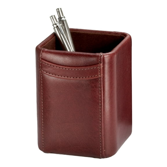 Mocha Leather Pencil Cup