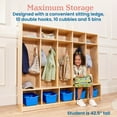 thumbnail image 5 of ECR4Kids 5-Section Coat Locker with Bench and 5 Scoop Front Storage Bins, Kids Furniture, Natural, 5 of 9