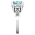 thumbnail image 3 of 4.27 ct Emerald Cut Blue Moissanite 3 Stone 14K White Gold Womens Engagement Ring, 3 of 5