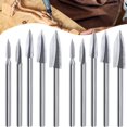 thumbnail image 1 of 10 piezas de accesorios de forraje de escultura y de huecograbado sobre madera, foret de huecograbado, foret à bois bricolage adaptado con herramientas rotativas, 1 of 5