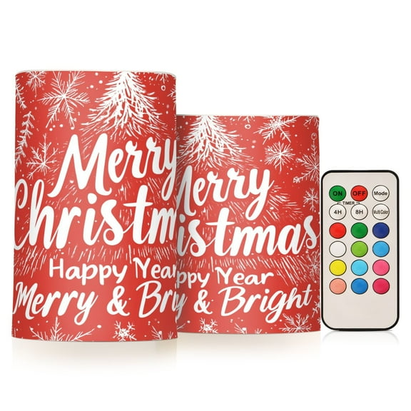 BZSMCE Flameless Candles LED Lights Full Print for Christmas Creativity Battery Candles