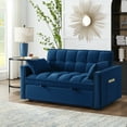 thumbnail image 2 of Convertible Navy Sofa Bed with High-Quality Foam Filler / Easy to Transform, Great for Overnight Guests, 2 of 6