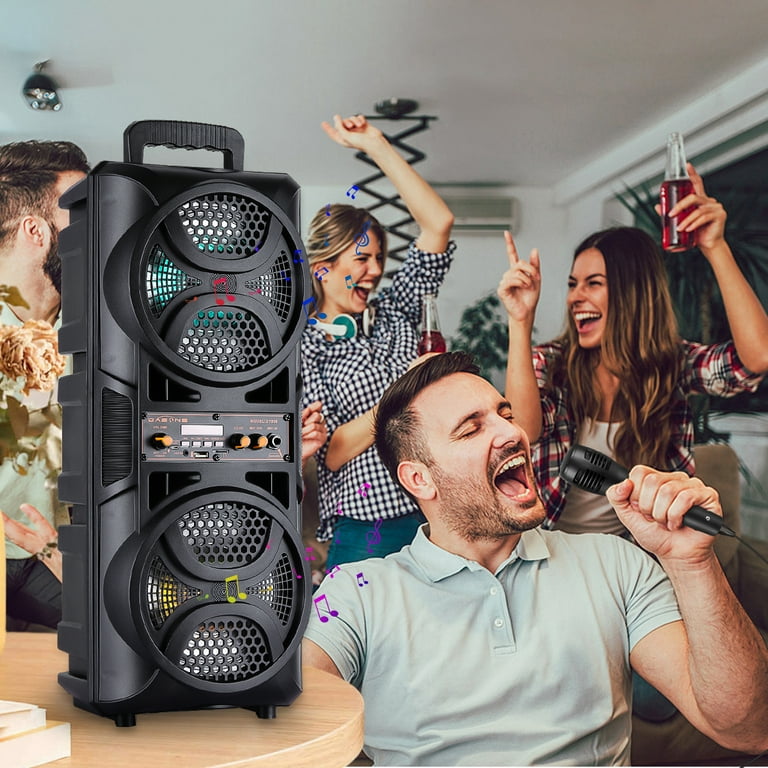 3000W TWS Bluetooth Speaker with FM Radio, Dual 6.5'' Sub Woofer
