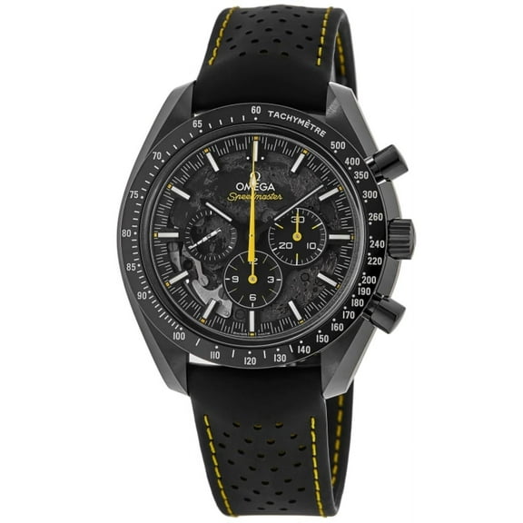 Omega Speedmaster Dark Side of the Moon Manual Winding Chronograph Apollo 8 Black Dial Rubber Strap Men's Watch 310.92.44.50.01.001
