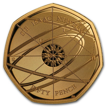2017 Great Britain 50p Prf Gold Sir Isaac Newton
