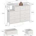 thumbnail image 2 of Jojoka TV Stand with Charging Station, Bedroom Dresser for Living Room TV Stand with 9 Drawers, White, 2 of 15