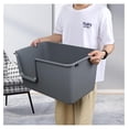 thumbnail image 6 of Cat Litter Box 4 Pack, Extra Large Open Top Litter Pan for Big Cats, Low Entry Senior Kitty Litter Pen, Grey Plastic Tray, 6 of 7