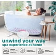 thumbnail image 2 of SereneLife Bubble Bath Mat – Portable Spa with Adjustable Intensity, Waterproof LED Light, Pillow & Remote Control for Ultimate Relaxation (Pink), 2 of 7