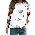 thumbnail image 2 of Viikei Womens Blouse and Tops Casual,Sweatshirts for Women Oversized,Women's Fall and Winter Valentine's Day Print Casual Long Sleeved Round Neck Hooded Sweatshirt Tops Blouse White S, 2 of 5