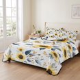 thumbnail image 2 of King Quilt Set 96''x106'', Sunflower Lightweight Summer Bedspread Coverlet Set with 2 Pillow Shams, Spring Floral Vintage Summer Botanical Breathable All Season Quilt Bedding for Bedroom/Guest Room, 2 of 9