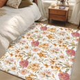 thumbnail image 5 of Vintage Flowers Area&nbsp;Rug 4x6ft Beige Pinkplants Lily Modernism Non-Slip&nbsp;Washable Square&nbsp;Rugs Soft Felt Indoor Floor Mat for Bedroom Kitchen Living Room Bathroom, 5 of 9