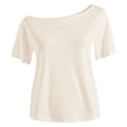 thumbnail image 2 of Kids T Shirt Short Sleeve Crewneck Off Shoulder Tops Casual T Shirt Tops Girl Tops, Size 7-12 Years, 2 of 4