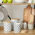 thumbnail image 3 of DII Kitchen Ceramics Collection, Canister Set, Mixed Print, White/Black, 3 Piece, 3 of 4