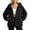 Black, variant on Only Moment Grey Women Casual Jacket Travel Outdoor Jacket Full-Zip Jacket Crew Neck Long Sleeve Sherpa Fleece Retro Ethnic Print Fashion Casual Warm Coats S