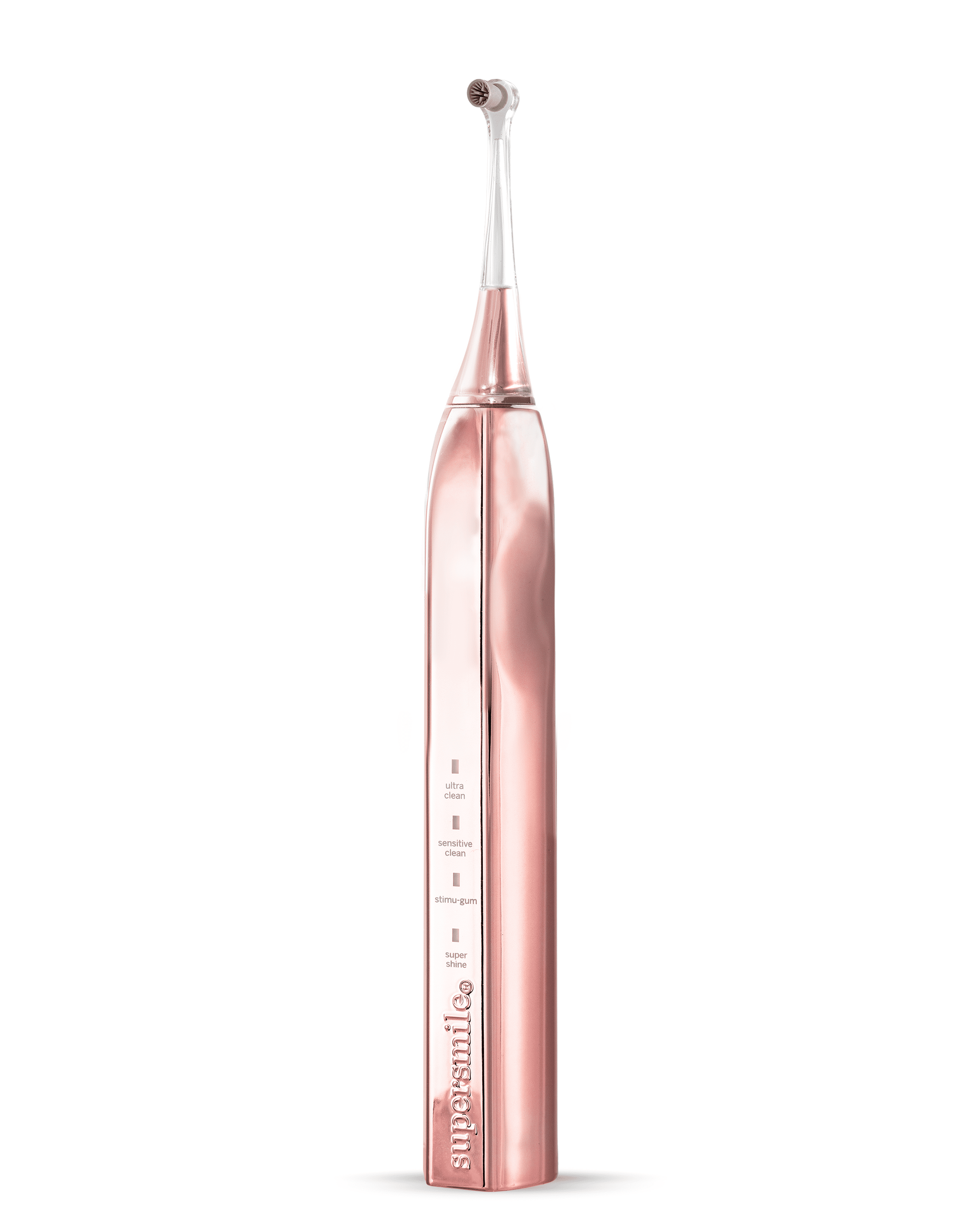 Supersmile Zina45 Sonic Pulse Electric Toothbrush - Rechargeable Whitening Tooth Brush w/Polishing Head - 4 Cleaning Modes, Rose Gold
