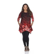 White Mark PS1326-11-1XL Women Plus Size Sigrid Tunic Top - Black, Red & Extra Large
