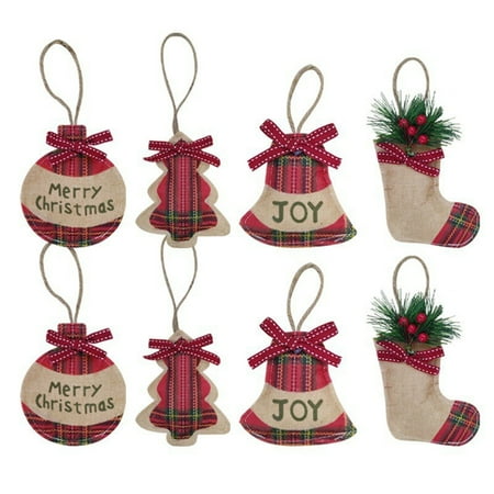 

dianhelloya 8Pcs/Set Christmas Tree Decorations Good-looking Lovely Fine Workmanship Handmade Red And Black Increase Atmosphere Long Lifespan Felt Cloth Pine Branches Hanging Pendant for Child