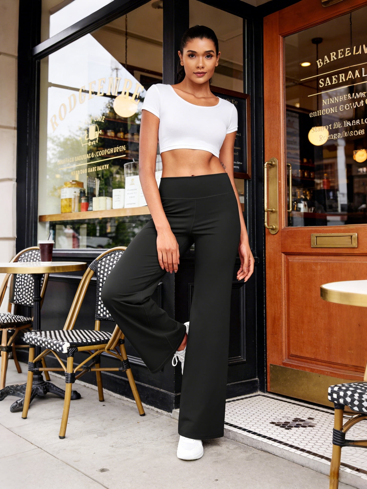NELEUS ButterSoftFlex Womens Wide Leg Pants Athletic Yoga Legging Casual Sweatpants with Waistband Pocket,Black,US Size XL