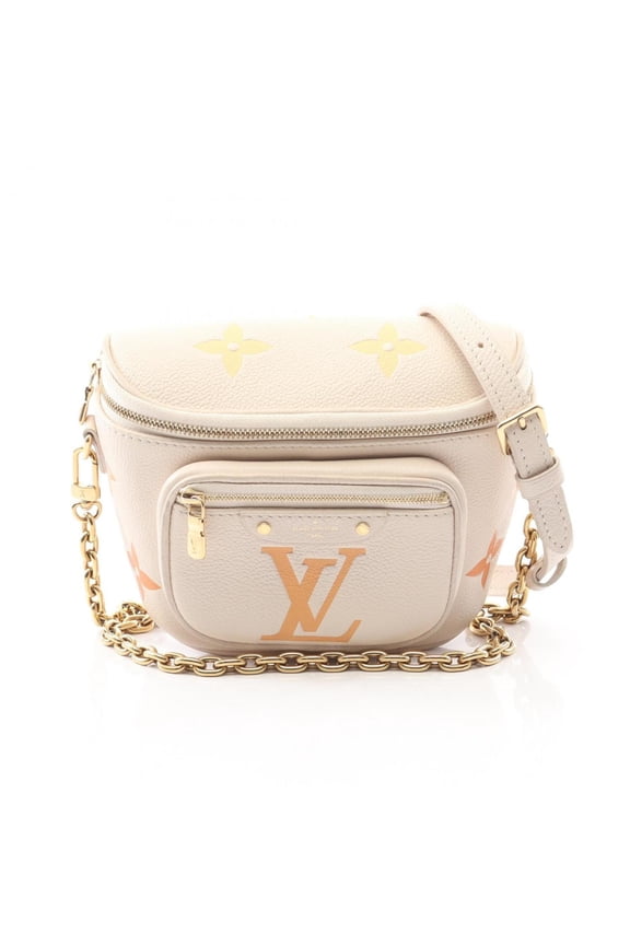 Pre-Owned Louis Vuitton Mini Bum Bag, Two-Tone Leather Shoulder Monogram Empreinte, Women's,...
