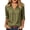 Army Green-1, variant on Womens V Neck Polos Cotton Shirts 3/4 Sleeve Collared Tops Business Casual Summer Work Trendy Loose Fit Basic Tees