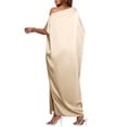 thumbnail image 2 of Wdgfv Elegant Satin Maxi Dress for Women Long Sleeve Loose Fit Flowy Evening Gown Casual Party Wear Spring Fall Round Neck Solid Color, 2 of 6
